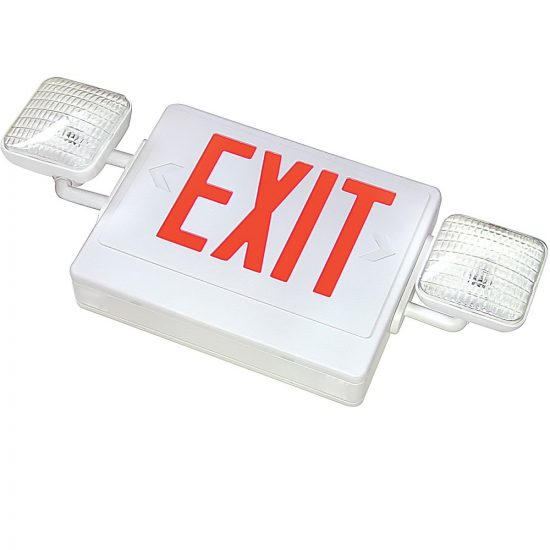 XEM8UBAA - BAA Compliant LED Exit & Incandescent Emergency Combo