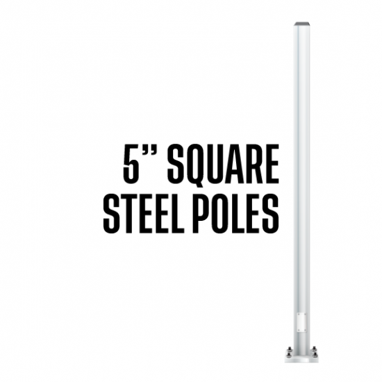 5" Straight Steel Square Poles